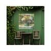 Cottage Garden West of The Wind Picnic Posies Green, Red, Yellow 24 x 24 Inch Waterproof Gallery Wrapped Canvas, Outdoor Garden, Yard, Patio All - 2 of 2