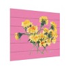 Trademark Fine Art Ania Zwara Yellow Dandelions on Pink Wood Slat Art - 2 of 4
