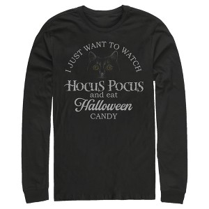 Men's Disney Hocus Pocus Just Want to Eat Halloween Candy Long Sleeve Shirt - 1 of 3