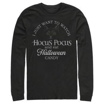 Men's Disney Hocus Pocus Just Want to Eat Halloween Candy Long Sleeve Shirt