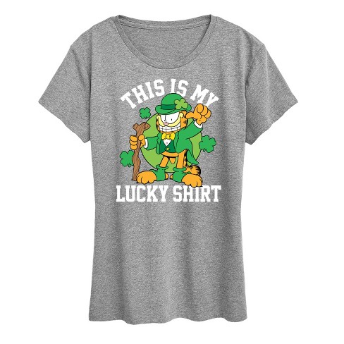 Women's - Garfield - This Is My Lucky Shirt Short Sleeve Graphic T-Shirt - image 1 of 4