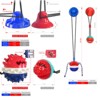 Dog Chew Molar Toy with Double Suction Cup Pet Aggressive Chewers Bite Interactive Squeaky Ball Toys American Blue single suction cup + single ball - 2 of 4