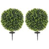 HOMCOM 2 Pack 1.3ft Artificial Eucalyptus Topiary Ball with Ground Stake,  Indoor Outdoor Faux Greenery, Faux Plants for Garden, Porch - 4 of 4