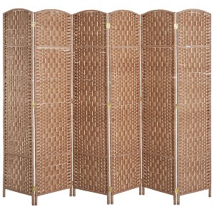 NicBex Room Divider Folding Wicker Privacy Screen with Wood Legs Partition for Home & Office - 1 of 4