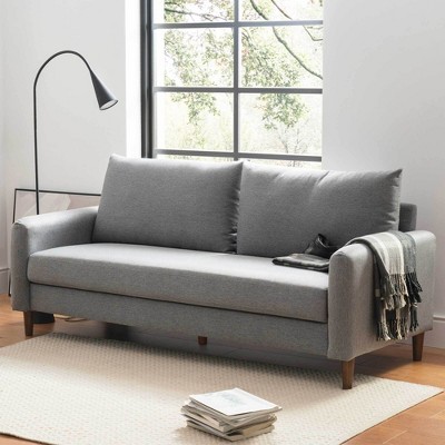 MAE Mid-Century Modern Curved Arm Sofa with Solid Wood Legs, Mellow