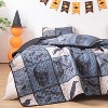Hachikiko Halloween Raven & Skull 3-Piece Polyester Quilt Set - 88"x92" Quilt + 20"x26" Shams (2 Pack) for Spooky Bedroom Decor - 2 of 4