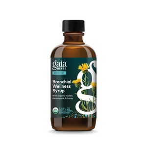 Gaia Herbs Bronchial Wellness Syrup - Immune Support to Help Maintain Lung Health and Help Provide Comfort for Occasional Sore Throat - 5.4 Fl Oz - 1 of 4