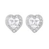 Adornia Silver Plated Heart CZ Halo Stud Earrings - 4 of 4