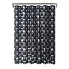 Kate Aurora Halloween Accents Black & White Spooky Skulls Fabric Shower Curtain - Standard Size - 2 of 3