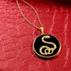 Ross-Simons Black Agate Snake Pendant Necklace in 18kt Gold Over Sterling Size 18 - 4 of 4