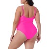 Agnes Orinda Women's Plus Size Cutout High Waisted Tummy Control One Piece Swimsuit - 4 of 4