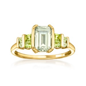 Ross-Simons 1.00 Carat Prasiolite and .26 ct. t.w. Peridot Ring in 14kt Yellow Gold - 1 of 4