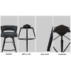 NicBex Technical Leather Suede Woven Swivel Dining Chairs Set of 2,Armless Upholstered Kitchen Chair with Curved Back for Dining Room,Kitchen - 4 of 4