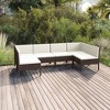 vidaXL Patio Lounge Set Outdoor Sectional Sofa Set Table Poly Rattan Brown - 2 of 4