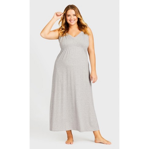 Avenue | Women's Plus Size Sexy Maxi Sleep Dress - Gray - 18w/20w : Target