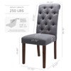 Set of 2 Tufted Upholstered Dining Chairs with High Back and Wood Legs, Fabric Parsons Side Chairs for Kitchen or Dining Room - 3 of 4