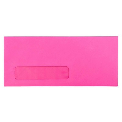 JAM Paper #10 Business Window Envelopes 4.125 x 9.5 Ultra Fuchsia Pink 5156479
