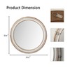 GDFStudio Amelia Farmhouse Wooden Decorative Round Wall Mirror with Whitewash Edge - 3 of 4
