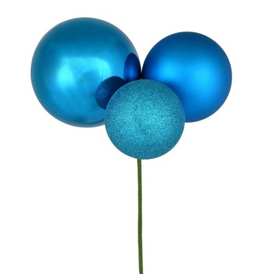 Vickerman 18" Ball Ornament Christmas Pick, 2 per Bag