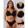 Allegra K Women's Lace Deep V-Neck Adjustable Straps Underwired Push-Up Bras - 3 of 4