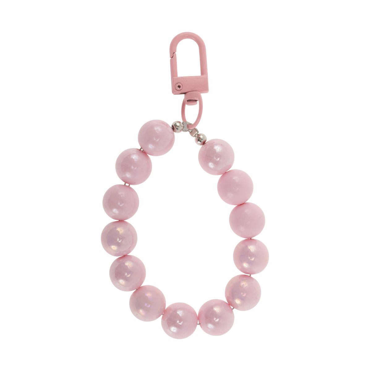 Unique Bargains Electroplated Beads Phone Charm Pink 1 Pc