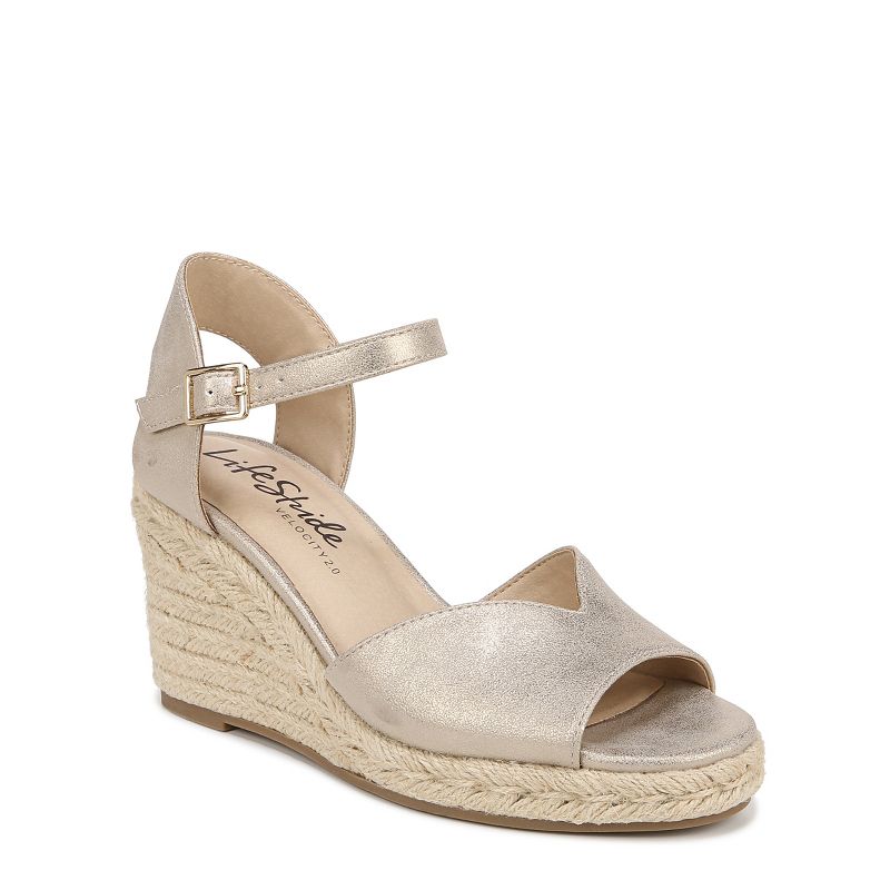 LifeStride Womens Tess Ankle Strap Wedge Espadrille, 1 of 10