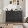 Acekool 47" 6 Drawer Dresser, Modern Textured Storage Chest, Wide Wooden Organizer for Bedroom Living Room Entryway - 3 of 4