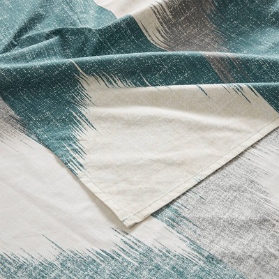 72" Aqua and Gray Chevron Cotton Shower Curtain