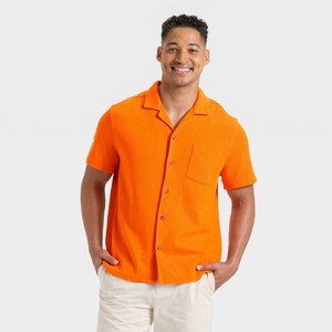 Men's Full Button Camp Shirt - Goodfellow & Co™ - 1 of 3