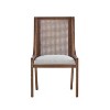 GDFStudio Rustic Fabric Upholstered Wood and Cane Dining Chairs (Set of 2) - 4 of 4
