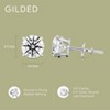 Gilded IGI Certified Lab-Grown Diamond 14KT White & Yellow Gold Stud Earrings for Women 4-Prong Basket, Round & Princess Cut, 1-2-3 Carat Total Weight - 4 of 4