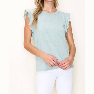 Women's Round Neck Ruffled Cap Sleeve - STACCATO