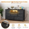 coucheta 8 Drawer Dresser with LED Lights & Charging Station, Wide Console Table for 55 Inch TV, TV Stand Dresser Organizer for Living Room, Bedroom - 4 of 4