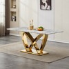 Dolonm 70" Modern Faux Marble Dining Table for 6 with Stainless Steel Base - 2 of 4