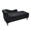 Modern Storage Sofa Recliner With Nailhead Trim, Button Tufted Upholstered Velvet Lounge Chair With Storage And Pillow For Living Room - 4 of 4