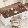 Garvee Executive Desk with Drawers, Farmhouse Home Office Desk with Charging Station, 60" Wooden Computer Writing Desk with File Cabinet Storage - 3 of 4