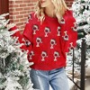 Coolmee Women's Casual Print Knitted Pullover Sweaters Long Sleeve Crew Neck Jumper Tops - 4 of 4