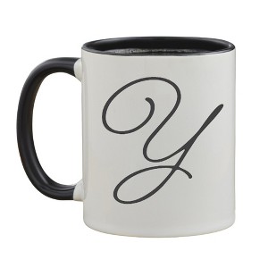 Personalization Mall Initial Accent Personalized Black 11 oz. Coffee Mug - 1 of 1