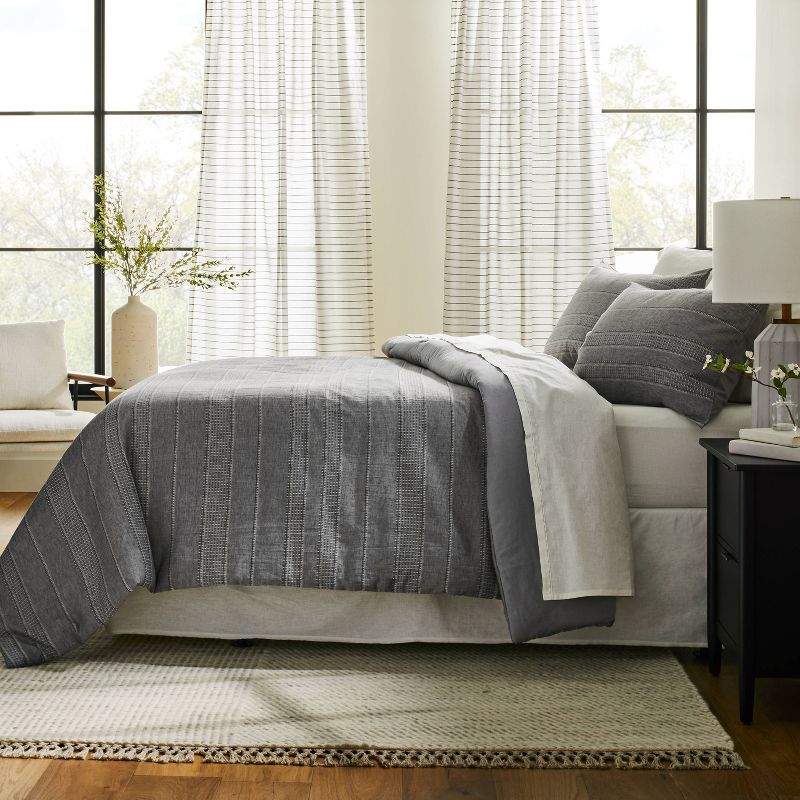 3pc Pickstich Stripe Comforter Bedding Set - Hearth & Hand™ with Magnolia, 4 of 5