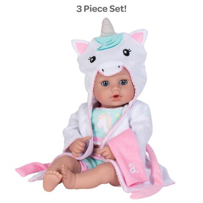 Adora Baby Bath Toy Unicorn, 13 inch Bath Time Doll with QuickDri Body