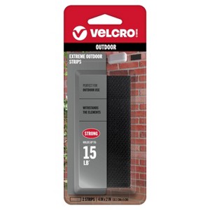 VELCRO 2ct Extreme Outdoor 4''X2'' Strips Black - 1 of 4