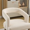 Vynxaria 25.79 Inch Modern Accent Chairs, Brown PU Barrel Shape, Wooden Legs, Armrests, for Dining, Kitchen, Living Spaces - 4 of 4