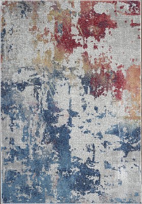 Spectra Swirl 48''x72'' Multicolor Abstract Synthetic Area Rug