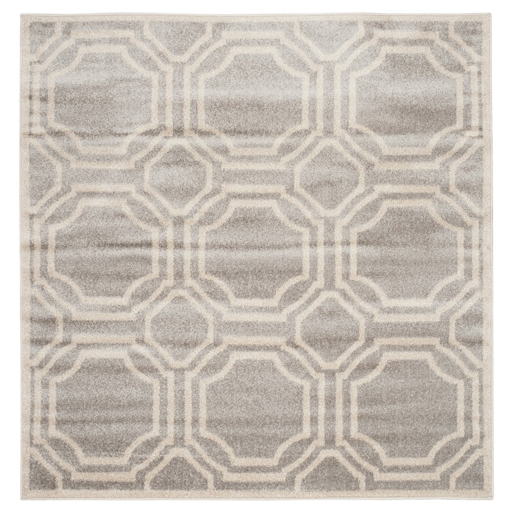 Amala 5'x5' Indoor/Outdoor Rug - Light Gray/Ivory - Safavieh