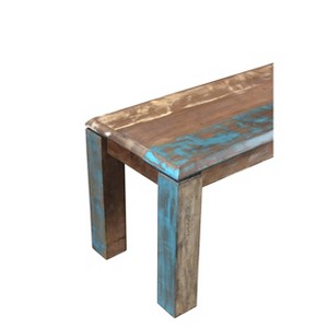 50" Old Reclaimed Wood Bench Brown - Timbergirl: Artisan Crafted, Rectangle, 300 lbs Capacity, Dining Room - 1 of 4
