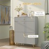 KTMBDW Fluted Shoe Cabinet Storage with 2 Flip Drawers and &1 Drawer, Free Standing Wooden Shoe Storage Organizer Cabinet for Entryway, Hallway - 3 of 4