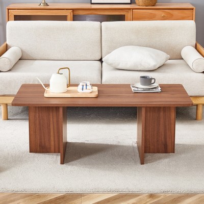 TiramisuBest Mobile End Table with Lockable Wheels, Narrow Coffee Table with 5mm Thick Fluted Tempered Glass, Modern Nightstand wit