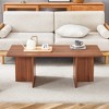 DOMETOUR Modern Wood Coffee Table for Living Room Bedroom Study Room, Minimalist Center Table for Home - 2 of 4