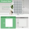 Extra Long Shower Curtain, 84 Inches, Textured Chenille Striped Fabric, Grey, 72x84, Modern Shabby Chic with Hooks - 3 of 4