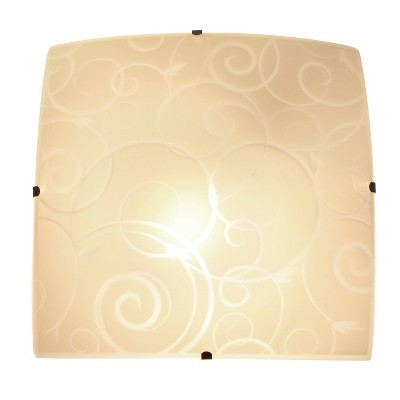 Modern White Glass Square Flush Mount Ceiling Light